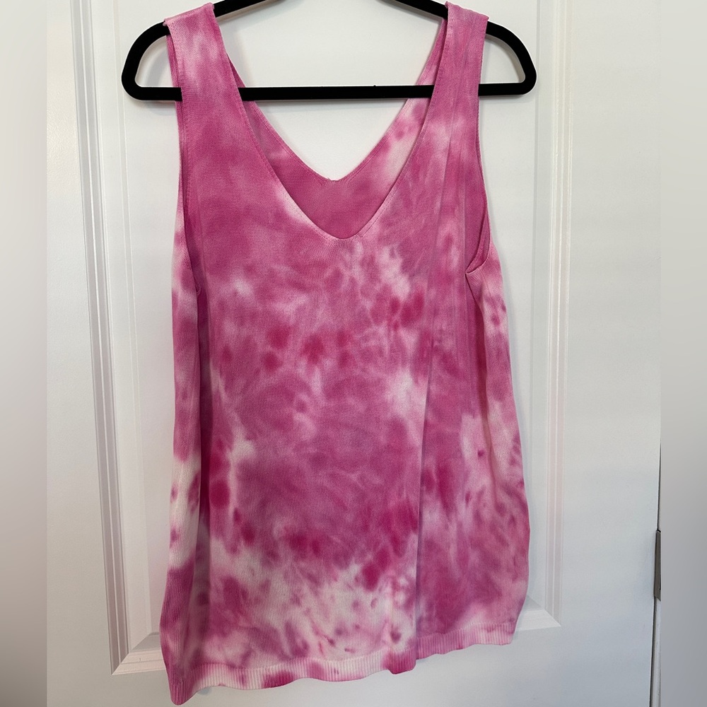 Knit tie dye tank top